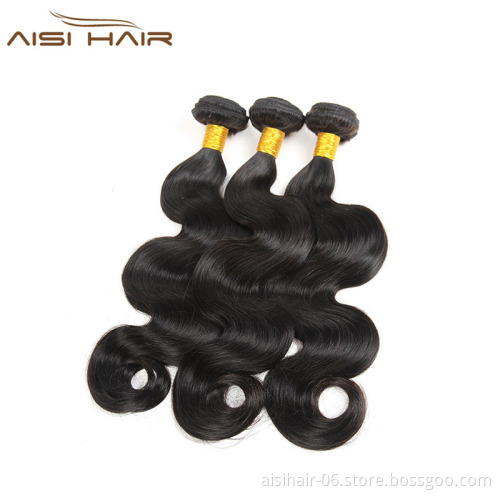 Brazilian Body Wave Human Hair Weave Bundles Natural Black 100% Human Hair Extension